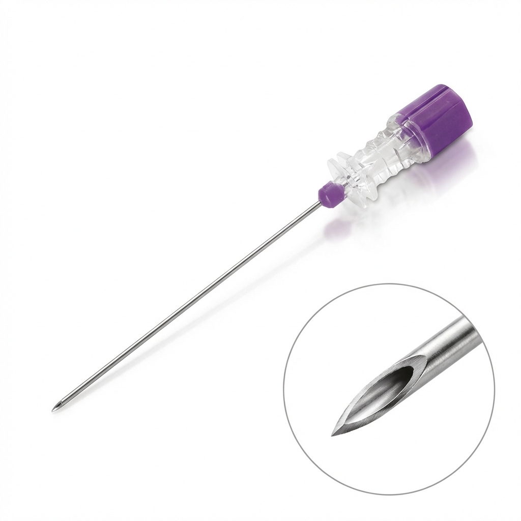 Aiguille Spinale G24- 90mm Biseau Quincke Avec Guide